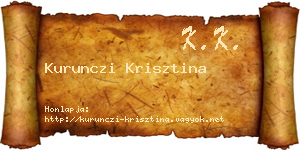 Kurunczi Krisztina névjegykártya